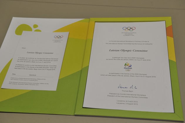 LOK saņem ielūgumu uz Riodežaneiru olimpiskajām 