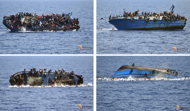 Pie Lībijas krastiem apgāžas migrantu laiva - 14