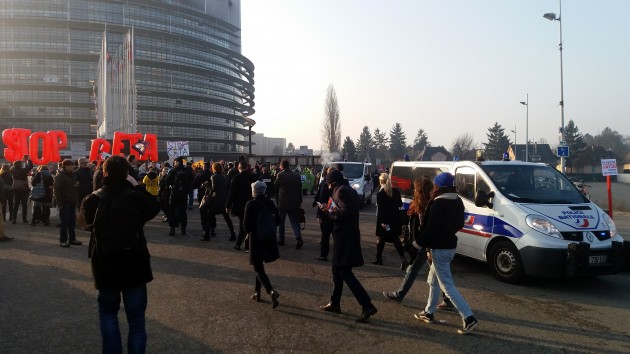 Protests pret CETA Strasbūrā - 11