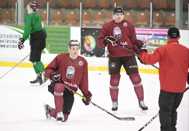 Hokejs: Latvijas izlases treniņš 2017
