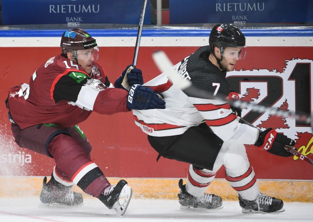 hokejs, pārbaudes spēle: Latvija - Kanāda