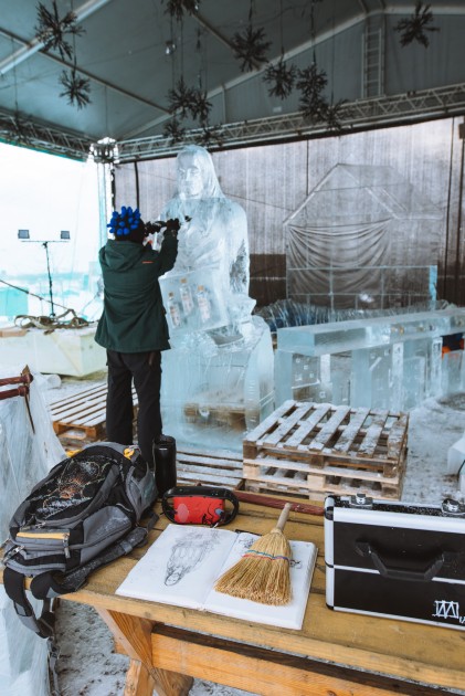 Trešā diena ledus skulptūru tapšanā 2018 - 4