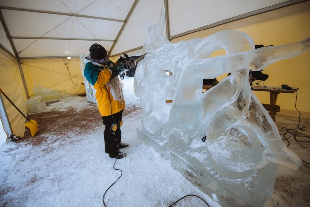 Trešā diena ledus skulptūru tapšanā 2018 - 17