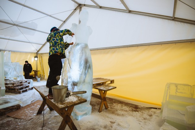 Trešā diena ledus skulptūru tapšanā 2018 - 18