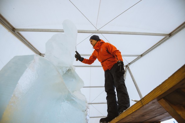 Trešā diena ledus skulptūru tapšanā 2018 - 21