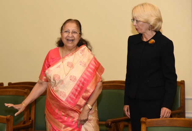 Ināra Mūrniece tiekas ar Indijas parlamenta apakšpalātas priekšsēdētāju Sumitru Mahadžanu - 1