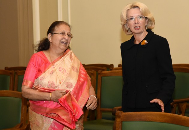 Ināra Mūrniece tiekas ar Indijas parlamenta apakšpalātas priekšsēdētāju Sumitru Mahadžanu - 2