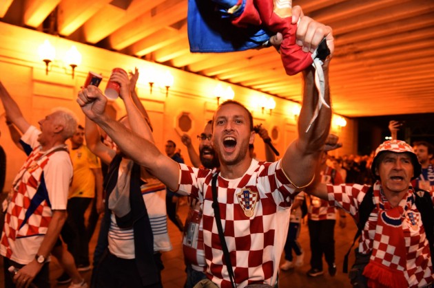 Futbola fani no Horvātijas svin Maskavā - 2