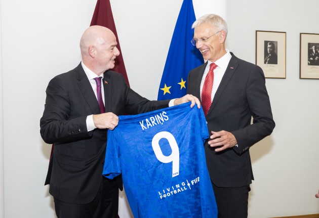 Futbols, FIFA prezidents Džanni Infantīno tiekas ar Ministru prezidentu Krišjāni Kariņu - 11