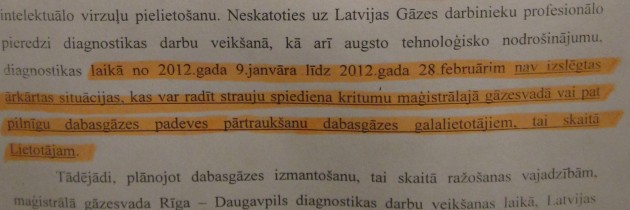 Latvijas Gāzes paziņojums - 1