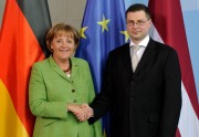 Valdis Dombrovskis un Angele Merkele