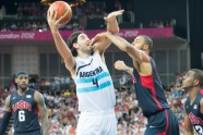 Londona 2012: basketbols pusfināls ASV - Argentīna - 3
