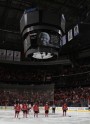 The New Jersey Devils hold a moment of silence for Nelson Mandela prior to their game against the Detroit Red Wings at the Prudential Center