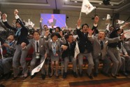 Japānas delegācijas līksme brīdī, kad Tokija ieguva tiesības rīkot 2020.gada olimpiskās spēles