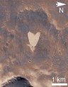 Heart-shaped feature in Arabia Terra on Mars