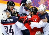 Olimpiskās spēles, hokejs, pusfināls: Kanāda - ASV