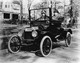Man and woman in model T Ford