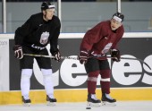 Latvijas hokeja izlases treniņš Minskā. 12.maijs