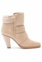Chloé Taupe Quilted Leather & Suede Ankle Boots