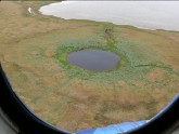 Гигантская воронка на Ямале превращаeтся в озеро - 2