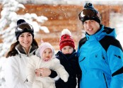 The Duke and Duchess of Cambridge, Prince George and Princess Charlotte enjoy a skiing holiday in the French Alps - 4