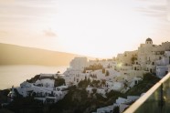 Oija Santorini Grieķija saulriets