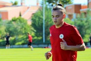 Futbols: Latvijas izlases treniņš pirms mača ar Portugāli