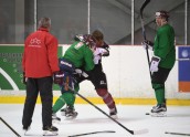 Hokejs, Ralfs Freibergs un Juris Upītis izkaujas Latvijas izlases treniņā - 5
