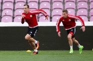 Latvijas nacionālās futbola izlases izlases pirmsspēles treniņš Ženēvā - 33