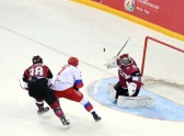 Latvijas hokejisti Hārtlija debijā 'sausā' zaudē Krievijas otrajai izlasei - 20