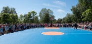 Kristaps Porziņģis atklāj basketbola laukumu Liepājā - 16