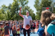 Kristaps Porziņģis atklāj basketbola laukumu Liepājā - 24