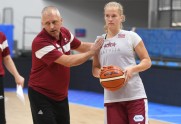 Basketbols: Latvijas sieviešu basketbola izlases treniņš un pastaiga