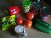 Pupiņu salāti ar žāvētu gaļu un šampinjoniem - 1