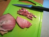 Pupiņu salāti ar žāvētu gaļu un šampinjoniem - 6