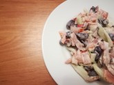 Pupiņu salāti ar žāvētu gaļu un šampinjoniem - 11