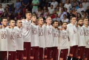 Pārbaudes spēle basketbolā Latvija - Polija - 1