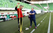 Futbols: Latvijas izlases treniņš Budapeštā