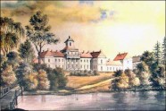 Varakļānu muižas pils, N.Orda 1875.g. akvarelis