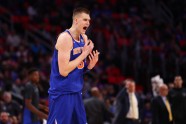 Basketbols; NBA; Knicks pret Pistons; 2017