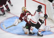 Hokejs, pārbaudes spēle: Latvija - Kanāda