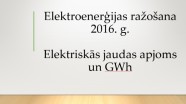 CSB statistikas dati par elektroenerģijas ražošanu 2016. gadā