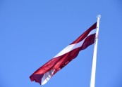 Eiropas karogs Rīgas pils Svētā Gara tornī - 1