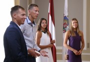 Valsts prezidents Rīgas pilī sveic Eiropas U-22 čempionāta pludmales volejbolā godalgu ieguvējus - 5
