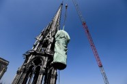 Parīzes Dievmātes katedrāle – statuju demontāža - 2