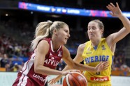 Basketbols, Eurobasket sievietēm: Latvija - Zviedrija - 34