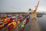 Rīgas brīvostā atklāj "Baltic Container Terminal" "Sany" konteinerceltni - 12
