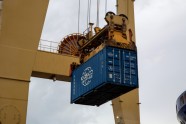 Rīgas brīvostā atklāj "Baltic Container Terminal" "Sany" konteinerceltni - 16