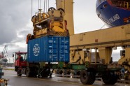 Rīgas brīvostā atklāj "Baltic Container Terminal" "Sany" konteinerceltni - 17