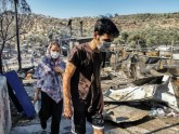 Grieķija ugunsgrēks migrantu nometnē 